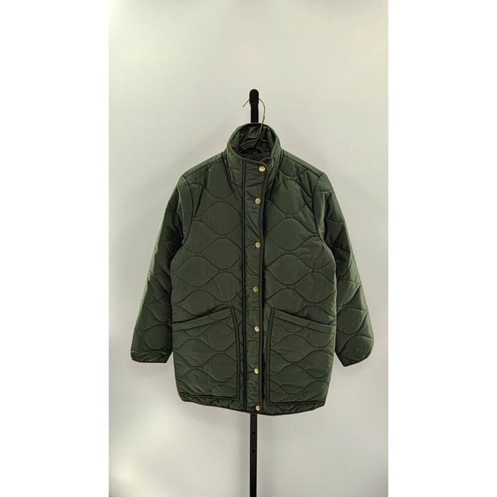 Quince Quilted Puffer Coat in Dark Olive
